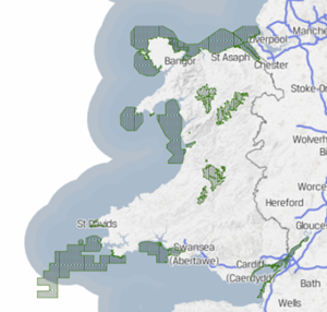 Map of special protection areas