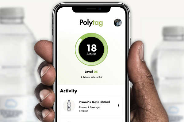 Image of the Polytag app on a smartphone