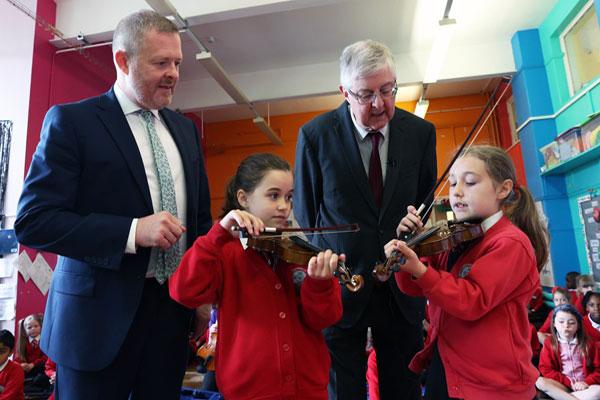 Ministers music launch at Swansea school