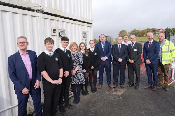 The Cabinet Secretary for Education, Lynne Neagle at Pen y Dre High School.