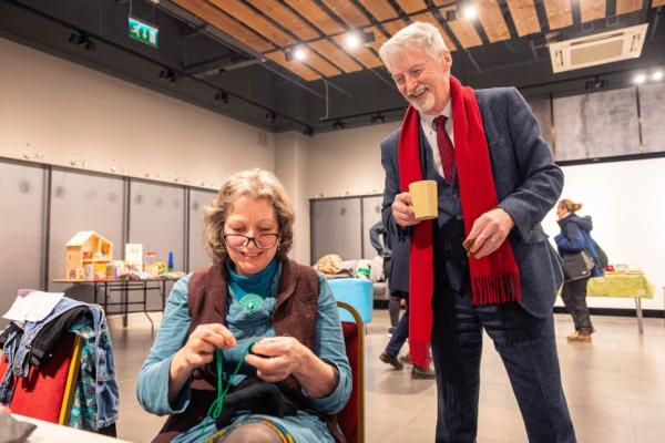 Huw Irranca-Davies, Deputy First Minister with responsibility for Climate Change, at a repair café in Carmarthen.